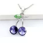 Cseresznye alakú ékszer szett, Tanzanite, Swarovski köves