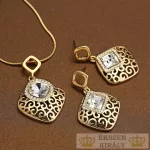 Rombusz ékszer szett, Swarovski köves