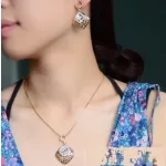 Rombusz ékszer szett, Swarovski köves