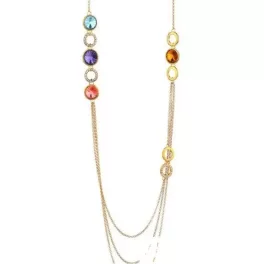 Hármas hosszú nyaklánc, Multicolor, Swarovski köves