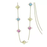 Hosszú virág mintás nyaklánc, Swarovski köves
