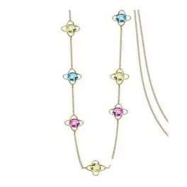 Hosszú virág mintás nyaklánc, Swarovski köves