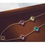 Hosszú virág mintás nyaklánc, Swarovski köves