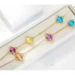 Hosszú virág mintás nyaklánc, Swarovski köves
