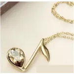 Hangjegy medálos nyaklánc, Swarovski köves