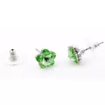 Szilva virág ékszer szett, Peridot zöld, Swarovski köves