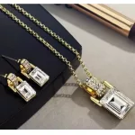 Kocka köves ékszer szett, Swarovski köves