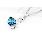 Hattyú medálos nyaklánc, Crystal BBL, Swarovski köves