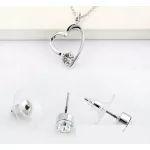 Szív medálos ékszer szett, Kristály, Swarovski köves