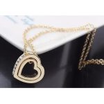 Dupla szív medálos nyaklánc, 18K Arany Plated