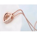 Dupla szív medálos nyaklánc, Rose Gold