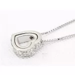 Dupla szív medálos nyaklánc, Rhodium