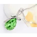 Medálos nyaklánc, Peridot, Swarovski köves