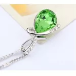 Medálos nyaklánc, Peridot, Swarovski köves