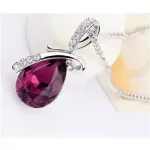 Medálos nyaklánc, Amethyst , Swarovski köves