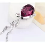 Medálos nyaklánc, Amethyst , Swarovski köves