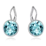 Mini pearcing fülbevaló, Aquamarine, Swarovski köves