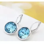 Mini pearcing fülbevaló, Aquamarine, Swarovski köves