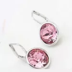 Mini pearcing fülbevaló, Világos Rózsa, Swarovski köves