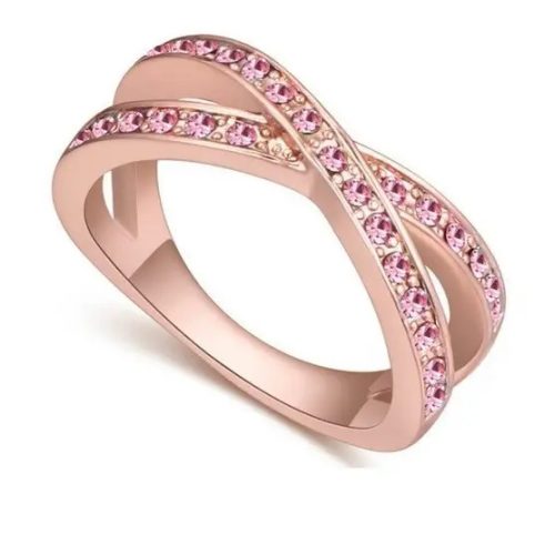 Egyedi karika gyűrű, Világos Rózsaszín, 6,5