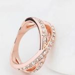 Egyedi karika gyűrű, Kristály, 6,5