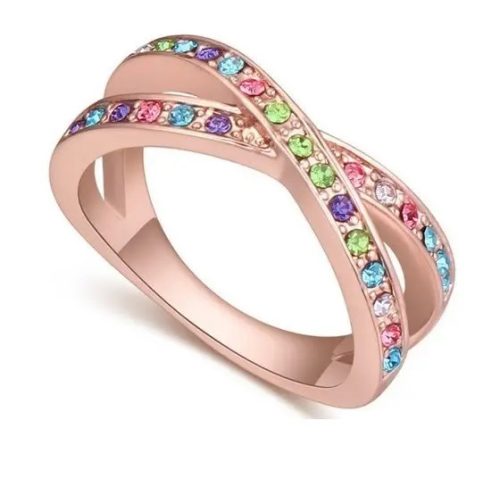 Egyedi karika gyűrű, Multicolor, 6,5