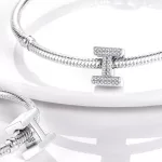 Ezüst charm, betű, I