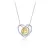 Ezüst szív nyaklánc, aranyozott szívvel