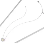 Ezüst szív nyaklánc, aranyozott szívvel