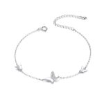 Ezüst karkötő pillangókkal