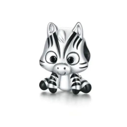 Ezüst charm, zebra