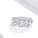 Női gyűrű ezüstből, fehér kristállyal, 7