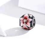 Ezüst charm, virágos