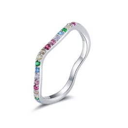 Ezüst gyűrű, szivárványos, 8