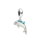 Ezüst charm, delfin
