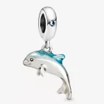 Ezüst charm, delfin