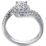 Női eljegyzési gyűrű, dupla, ezüst, 9