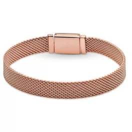 Ezüst karperec, rosegold, 19 cm