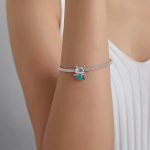 Ezüst charm, hableány cica