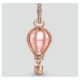 Ezüst charm, hőlégballon, rosegold