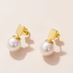 Női fülbevaló, ezüst, gyöngyös