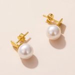 Női fülbevaló, ezüst, gyöngyös