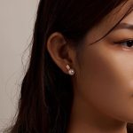 Női fülbevaló, ezüst, gyöngyös