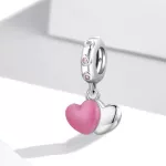 Ezüst charm, páros szív