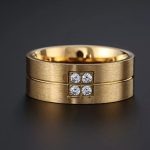 Női karikagyűrű, nemesacél, óarany színben, 6