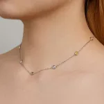 Ezüst nyaklánc üveggyöngyökkel