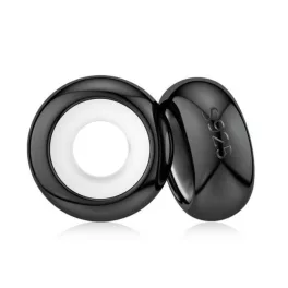 Ezüst charm stopper 2 db + törlőkendő, fekete
