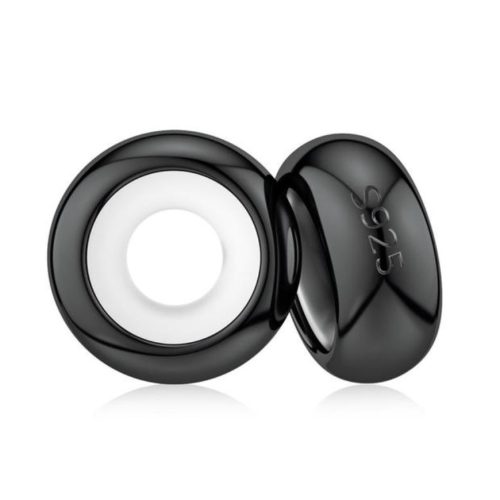 Ezüst charm stopper 2 db + törlőkendő, fekete