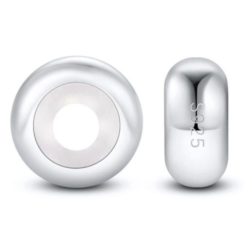 Ezüst charm stopper 2 db + törlőkendő, ezüst