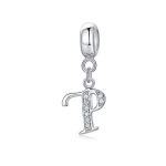 Ezüst charm, P betű